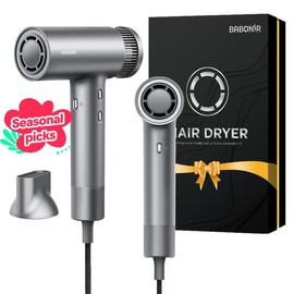 BABONIR Hair Dryer High Speed Ionic Blow Dryer,  Thermo-Control with Magnetic Nozzle for Home Travel Professional hair blow fast  hair High-Speed Negative