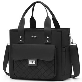 Women Lunch Box for Work,Large Insulated Lunch Bag Leakproof Lunch Tote Bag Cooler for Adults,Loncheras para Mujer,Black