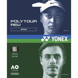 Yonex PTGR130 Tennis Solid Tennis String Poly Tour Lev, 130 Gat, High Rotation Spin, White (011)