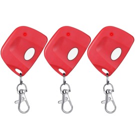 Kingdder 3 Pieces Gate Opener Remote Compatible with Multicode 300mhz 10 Dip Switch 3089 3060 3070 Garage Door Opener Remote Control with Keychain(Red, White)