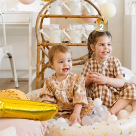 LINGANA - Sombrero de corona de 2º cumpleaños hecho a mano, color primario, regalo de fiesta para niños y niñas