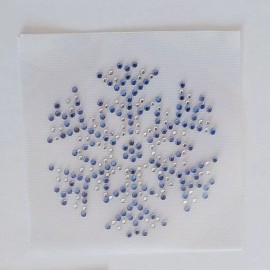 Bling Sparkle Shine Ltd. Sapphire Blue Crystal Clear Snow Flake Bling Rhinestone Press/Iron-On Appliqué
