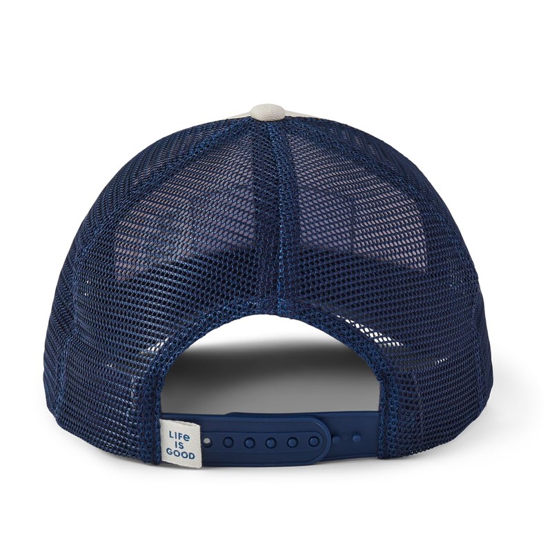 Life is Good Flag Trucker Clean Hat, Bone, One Size