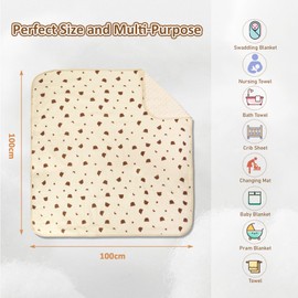 Hivia 100 * 100CM Babydecke Baumwolle Kuscheldecke Baby, Baumwolldecke Babydecken, Kinder Wommerdecke, Multifunktionale Doppelseitige Decke, Baby Blanket Newborn für Kinderwagen|Elefant