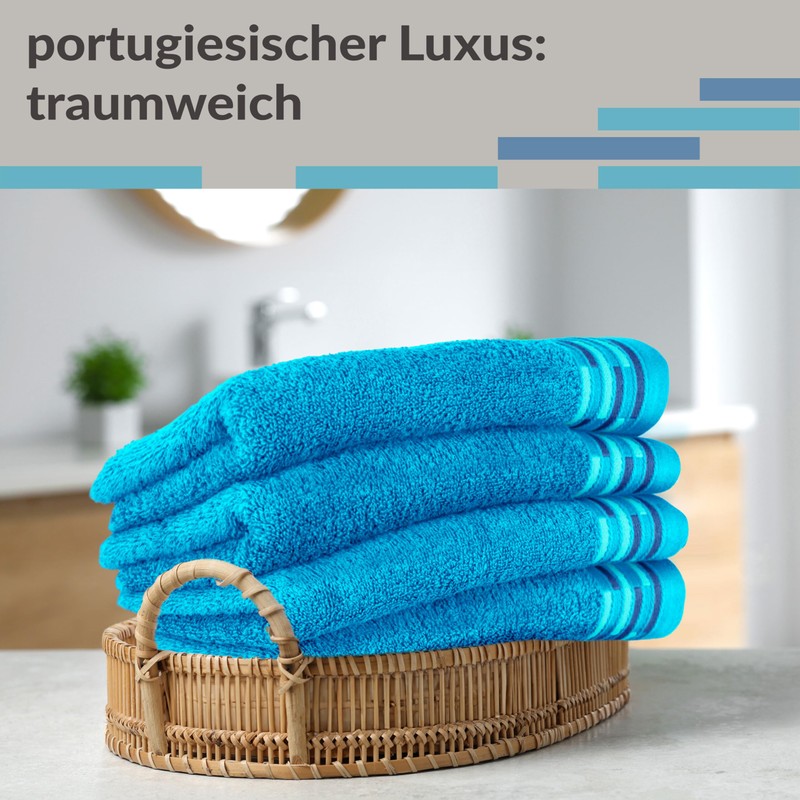 Lashuma Lugano Guest Towels 30 x 50 cm Blue Aquamarine