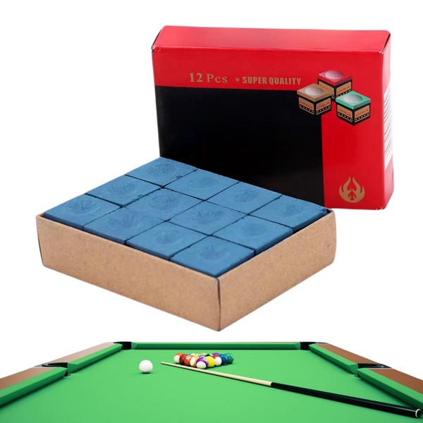 Billiard Chalk, 12 Pieces Billiard Chalk Accessories, Pool Cue Cube,