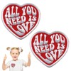 2 Pieces Iron-On Patches, "All You Need is Love" Sew-On