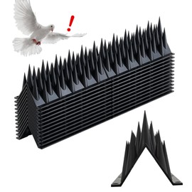 Bird Spikes Deterrent 12 Pack - New 10.3ft Pigeon Squirrels Raccoon Bird deterrents for Outside Patio, Small Birds Spikes for Outside to Keep Birds Away for Fence Balcony Roofs (Black)