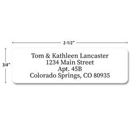 Gloss White Rolled Address Labels with Dispenser – Set of 250, Small ¾ x 2½ Inch Size, Self-Adhesive Stickers, by Colorful Images