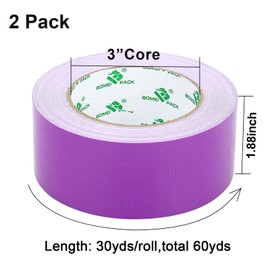 BOMEI PACK Purple Duct Tape, Heavy Duty Strong Industrial Duct Tape Coloured 9mil x 1.88inch x 30yds for Packing and Repairing