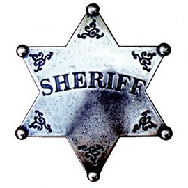Denix Grey Badge Sheriff Star Cowboy Western Sheriff Badge
