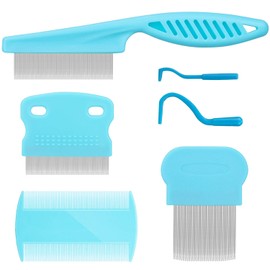 Cat Comb Dog Comb Fine Tooth Comb Pet Comb Grooming Set For Grooming And Removing Dandruff Flakes Remove Float Hair Tear Marks (blue)