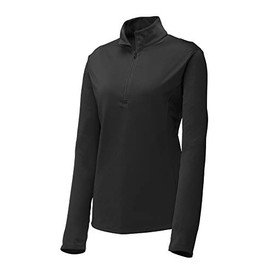 Clothe Co. Quarter Zip Pullover Womens Lightweight Athletic Performance 1/4 Zip Pullover,Black,2XL