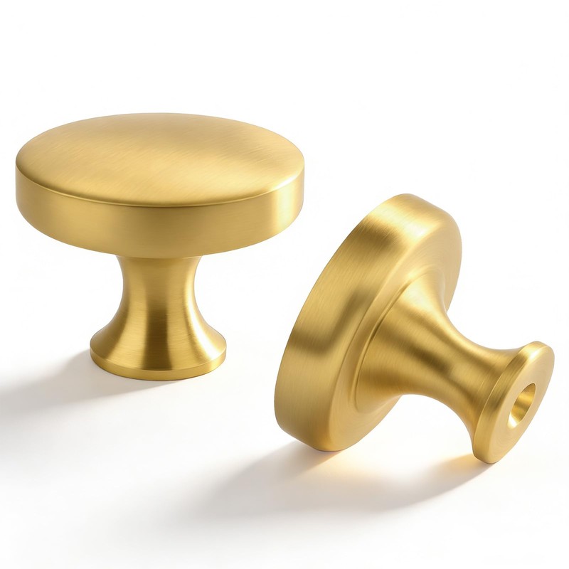 GRANTENOV Solid Brass Cabinet Knobs 1-3/8 inch (35 mm) Diameter