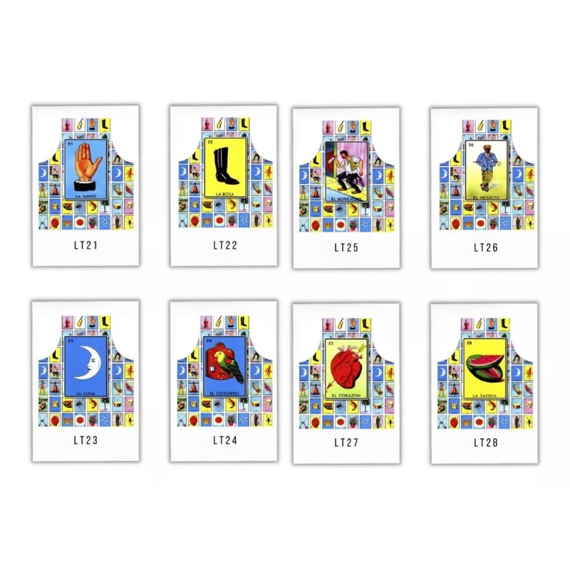 Texben 20 Mandiles Para Cocina Sublimados Lotería Mexicana