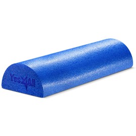 Yes4All Half Foam Rollers for Physical Therapy, Soft Density Round PE Foam Roll for Back Massage, Yoga Exercise - 18 inches