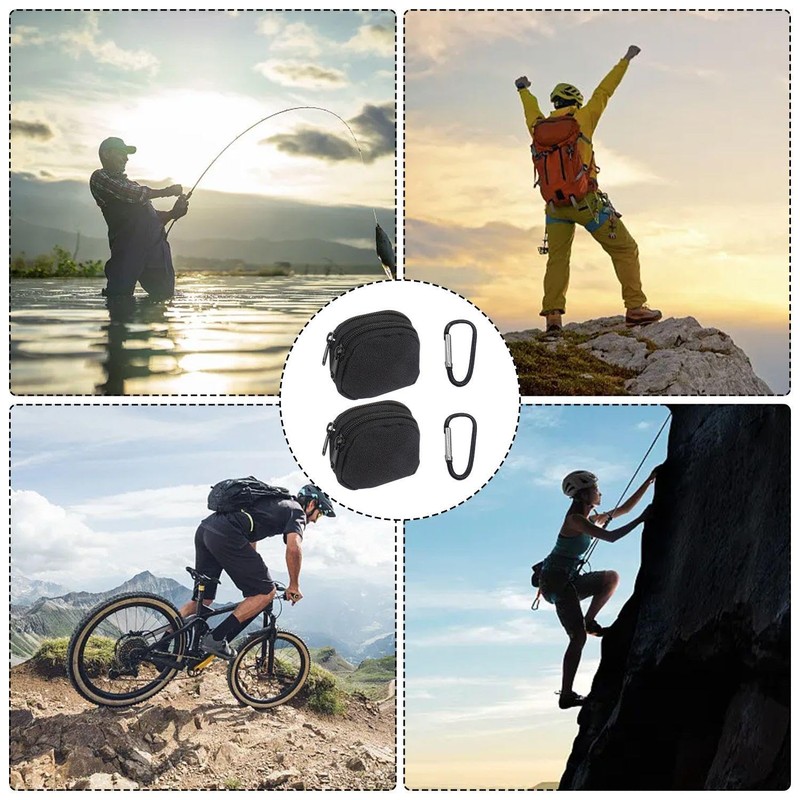 2Pcs Mini Fanny Packs, 2Pcs Carabiners, Tactical Fanny Pack, Belt