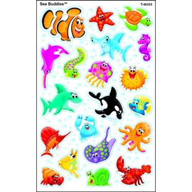 Trend Enterprises Trend superShapes Stickers Large Sea Buddies [Reward seal] sea Buddies Reward Stickers (Pack of 160) Tee – 46333 