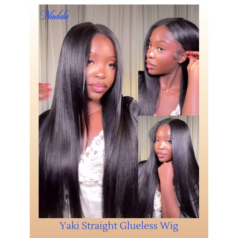 Nadula Bye Bye Knots Yaki Straight Glueless Wig Human Hair
