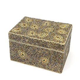 Tomo Corporation Peacock GD Beaded Rectangle Box 14921811278 W 17 D 10.5 H 10.5 cm