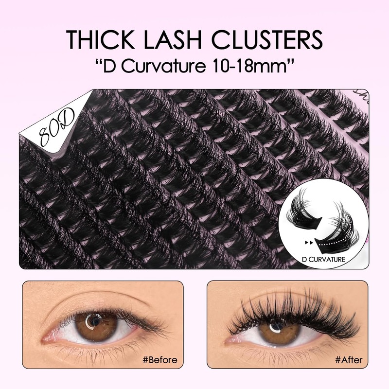 SOFENIDA Lash Clusters Kit 80D Lash Clusters Kit 10-18mm Volume