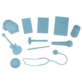 Premium Doljabi, Zhuazhou, Thoi NOI First Birthday Selection Set | 11 Pc Monochromatic Soft Silicone Items for Korean Doljanchi, Chinese, and Vietnamese 1st Bday Ceremony – Cultural Decor 돌잡이 (Blue)