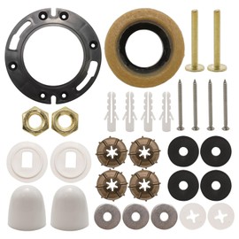 Newnessai Toilet Flange with Wax Ring, Replacement Kit Includes Bolts PVC Toilet Flange Repair Kit, Replace for 3" or 4" Pipes Toilet Install and Repair