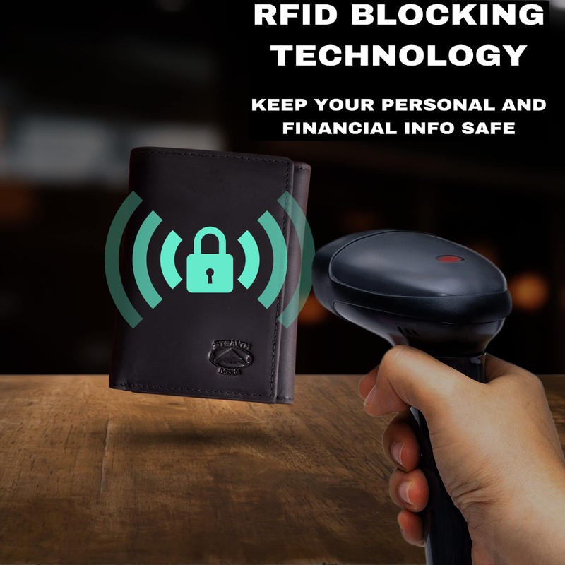 Stealth Mode Trifold Wallet - RFID Blocking Wallet with Flip