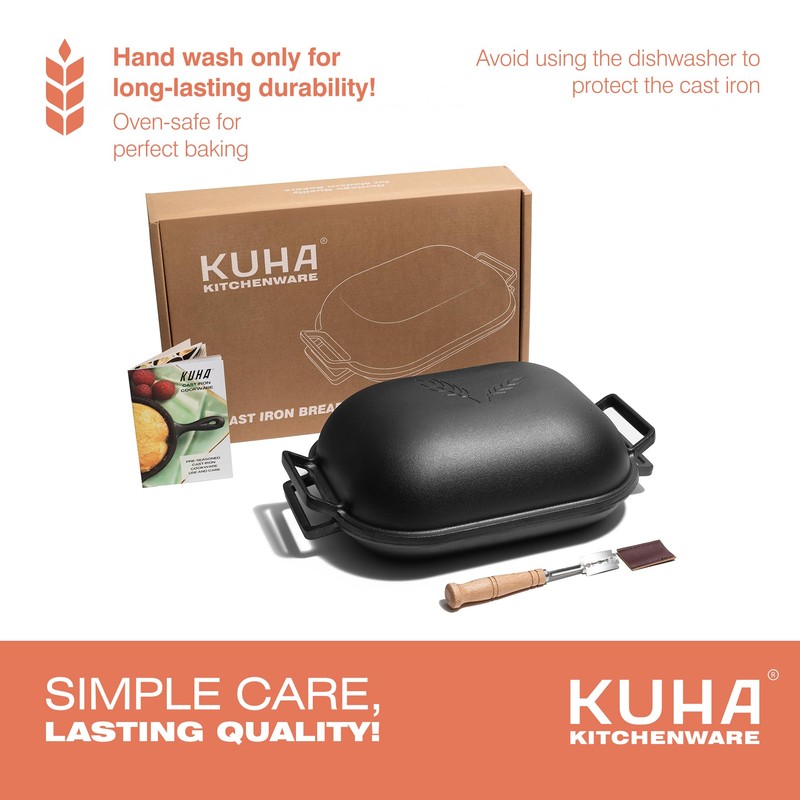 KUHA Cast Iron Bread Pan with Lid + Bread Lame