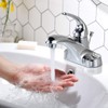 WOWOW Bathroom Faucet 1 Handle Low Arc Single Handle 4