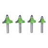 4 Pcs Roundover Router Bit 8mm Shank 5/8in 3/4in 7/8in