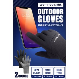 f-min Outdoor Gloves (Smartphone Compatible), Cold Weather Gloves, Unisex, gray