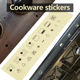 EMSea 4pcs Cooker Oven Stove Range Hob Stickers Oven Decals Labels Markings Stickers Replacement Black White Labels Knob Decal