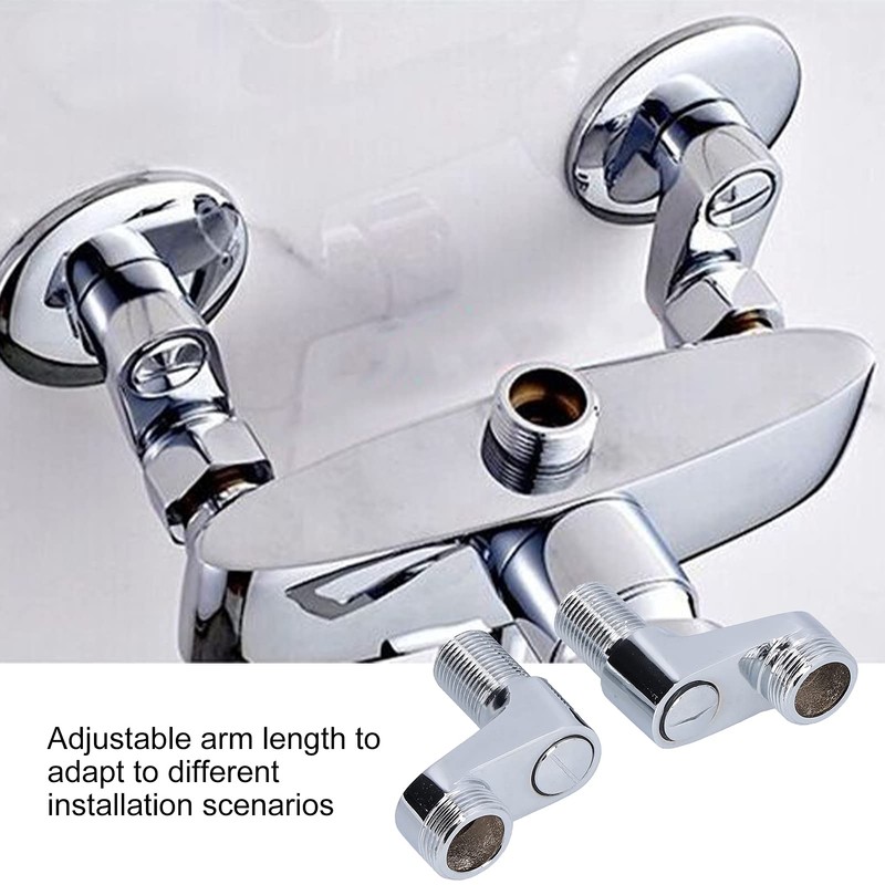 QANYEGN Shower Mixer Faucet Swing Arm Adapter, Wall Mount Clawfoot