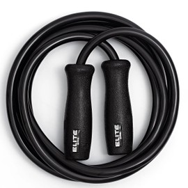 Elite Jumps, Muay Thai 2.0, High Weight, Approx. 17.6 oz (500 g), Jump Rope for Training, Adult Heavy Rope, Gym Rope, Boxing Fitness (Black) (Black, Above)