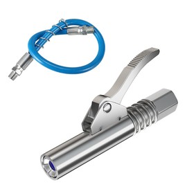 PETCHOR 10000 PSI Locking Grease Gun Coupler, Quick Lock Release Grease Tips Ends Couplers, High Pressure Coupler Quick Release Grease Tips with 12" Hose Compatible with All Grease Guns 1/8" NPT