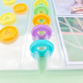MaoNativey 24 Pieces 35 mm Plastic Book Binder Discbound Expansion Discs, Heart Binder Rings Mushroom Hole for DIY Notebooks, 6 Colours