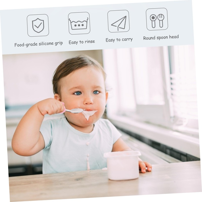 ABOOFAN 1Set Training Spoon and Fork Set Tableware for Handle