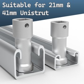 PS PRO 17 mm Unistrut Channel Socket Set – 1/2 Inch Drive Alloy Steel Impact Socket with a Socket Adapter for Quick and Efficient Use (Chrome, 17mm)