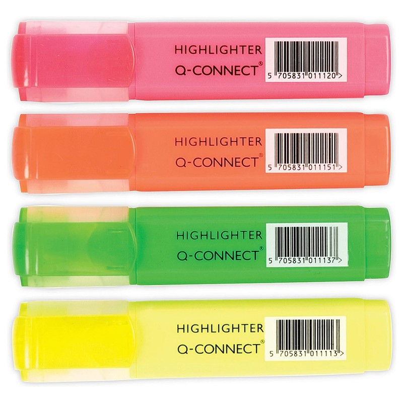 Q-Connect Assorted Highlighter Pens (Pack of 4) KF01116
