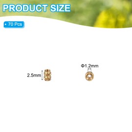 PATIKIL M1.2 x 2.5 x 2 mm Brass Thread Insert, 70 Pieces Metric Knurled Nut Heat Set Insert for Plastic 3D Printing Components