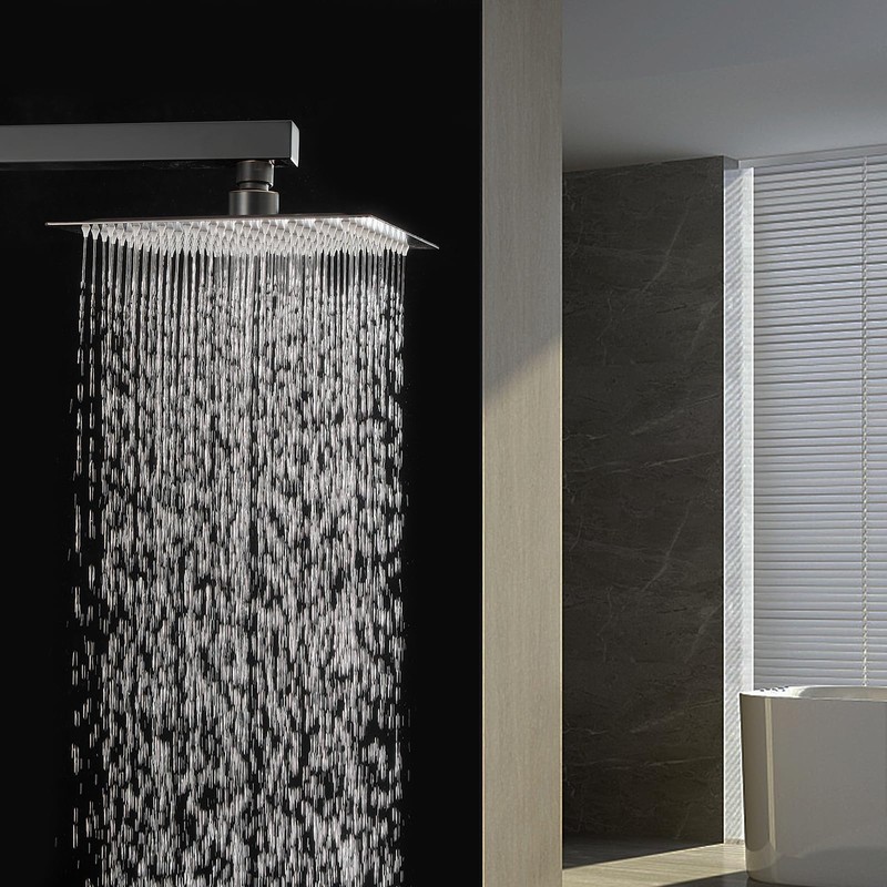 BESy 8 Inch Rain Shower Head, 8" Square Rainfall &