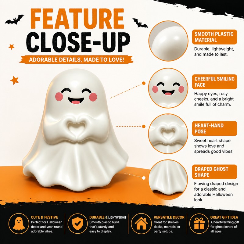 Middle Finger Ghost Statue for Halloween Decor – Cute &