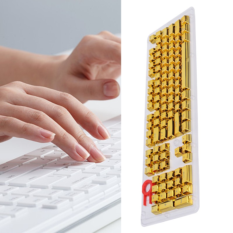 104Pcs Keycaps Metallic Durable Stable TwoTone Translucent Backlit Mechanical Keyboard