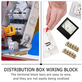 VILLCASE Earthing Rod with 10 Pieces Electric Earth with 5 Holes Screw Clamp Wire Distribution Rod Neutral Brass Rod