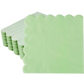 OLIVBIN 100 packs Sage Green cocktail napkins 2 layers of sector dessert napkins folded 5 x 5 inches disposable napkins，suitable for dinner wedding birthday party anniversary restaurant bar picnic