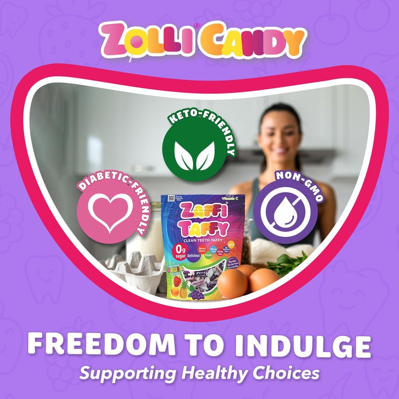 Zaffi Taffy Sugar Free Candy - Dye Free, Keto &