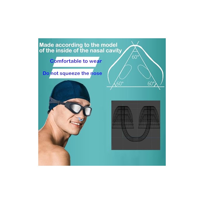 Tapones nasales de silicona para natación, bloque de agua de
