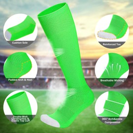 Baseball Socks and Belt Combo for Youth Adult - Softball Socks and Belt for Boys and Grils (Neon Green)