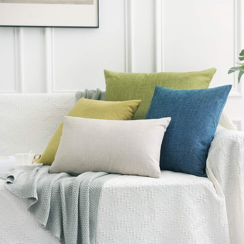 Miulee Pack of 2 Linen-Look Home Decorative Cushion Covers with